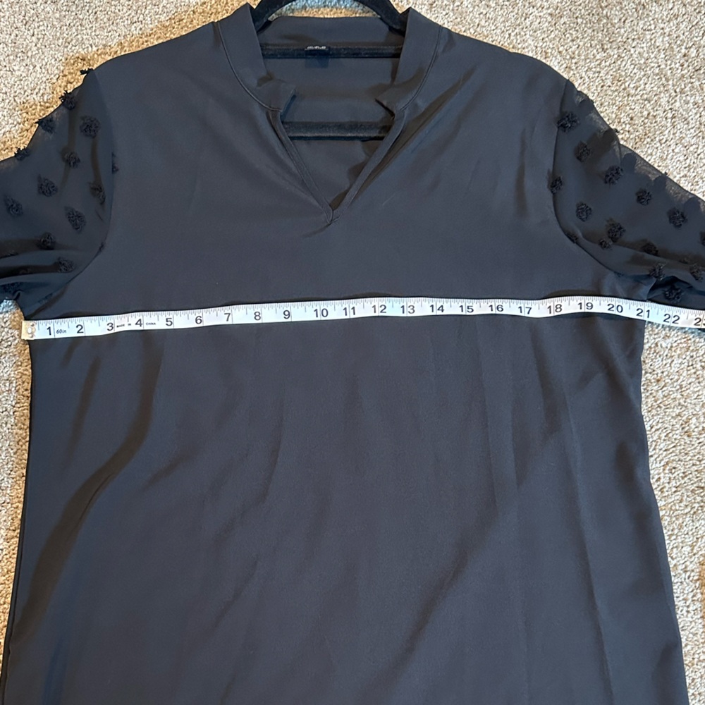 SOLD Swiss Dot Lantern Sleeve Dress| Size L 8/10| Black - Picture 7 of 8